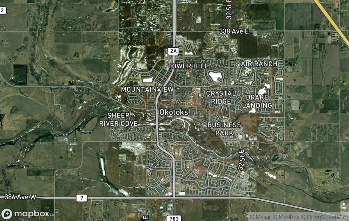 Okotoks aerial view